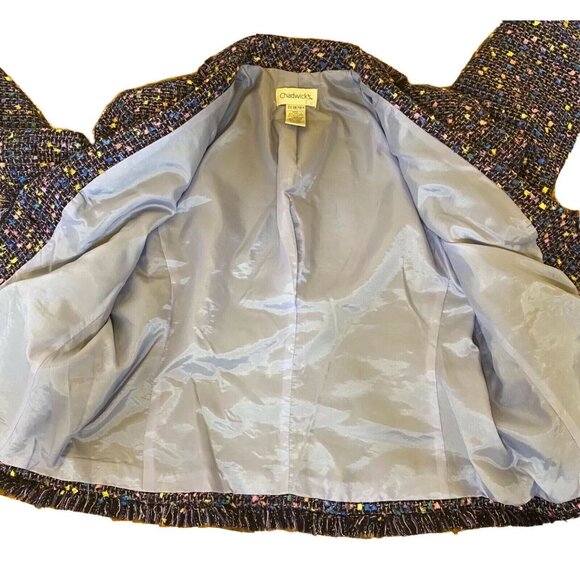 Chadwicks Womens Tweed Jacket Size 12P Multicolor Acrylic & Polyester Lined - Picture 2 of 4